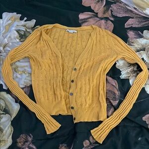 American Eagle Outfitters Yellow Cardigan Sweater